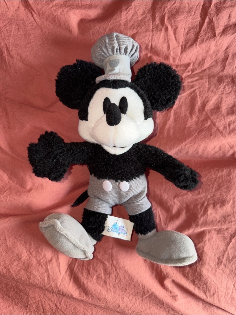 Disney Black & Gray  conductor's hat Mickey Plush Toy vintage